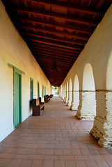 Image showing Main walkway of the San Juan Bautista Mission