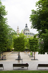 Image showing garden park benches Budapest Hungary