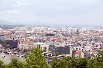 Image showing Budapest Hungary cityscape  panorama with Danube River