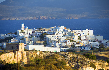 Image showing panoramic Adamas Plaka typical Greek island Cyclades architectur
