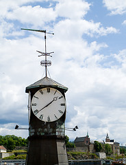 Image showing Old clock in Oslo, Norway