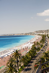 Image showing The French Riviera Cote d'azur Nice France beach on famous Prome