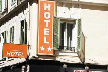 Image showing typical French hotel architecture Nice France large windows  shu