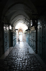 Image showing The narrow street in the Old City of Jerusalem
