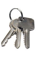 Image showing Three Apartment Keys w/ Ring (Front View)