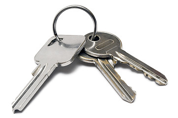 Image showing Three Apartment Keys w/ Ring (Front View)