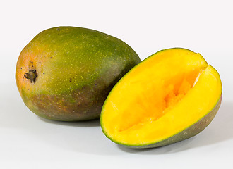 Image showing Two mangoes on white background