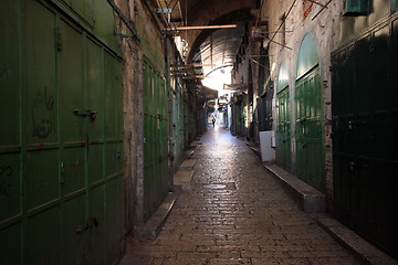 Image showing The narrow street in the Old City of Jerusalem