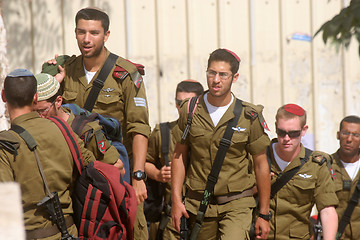 Image showing Jerusalem, Members of the Israeli Border Police in the Old City