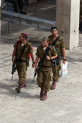 Image showing Jerusalem, Members of the Israeli Border Police in the Old City