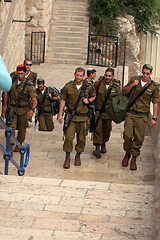 Image showing Jerusalem, Members of the Israeli Border Police in the Old City