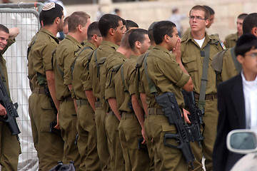 Image showing Jerusalem, Members of the Israeli Border Police in the Old City