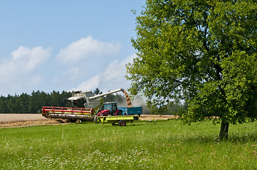 Image showing harvester-tresher during work