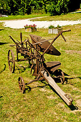 Image showing antique agriculture machine plough