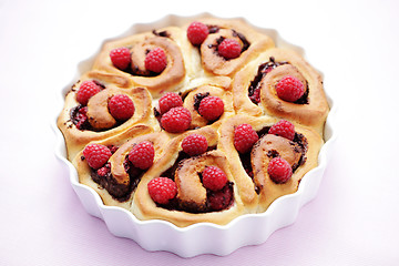 Image showing yeast, raspberry buns