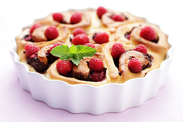 Image showing yeast, raspberry buns