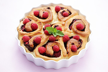 Image showing yeast, raspberry buns