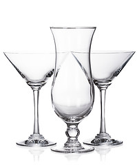 Image showing Hurricane and martini glasses isolated on white background