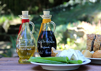 Image showing Balsamico vinegar and olive oil 