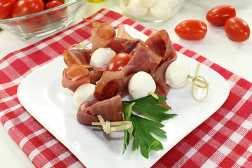 Image showing mozzarella skewers