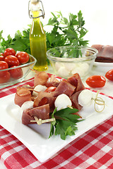 Image showing mozzarella skewers