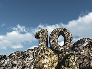 Image showing number ten rock