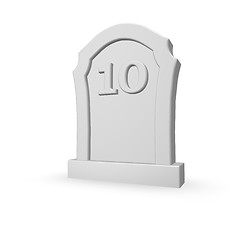 Image showing number ten on gravestone