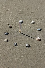 Image showing sundial at the beach