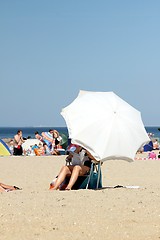 Image showing parasol on the beach