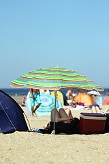 Image showing parasol on the beach