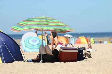 Image showing parasol on the beach