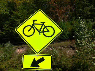 Image showing Bike Path Waarning Sign