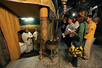 Image showing Mass in a Grotto of Nativity, Bethlehem, Israel