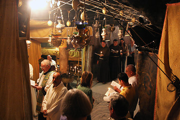 Image showing Procession from the church of St. Catherine and go to the cave in the Basilica of the Birth of Jesus, Bethlehem