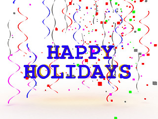 Image showing A colorful Happy Holidays sign over white background 