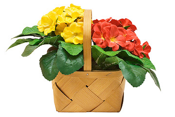 Image showing Basket with Flowers (Path Included)