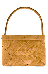 Image showing Cubic Wooden Basket w/ Path (Side View)