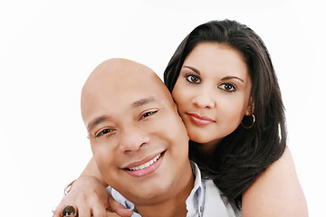 Image showing Closeup portrait of a smiling young couple together