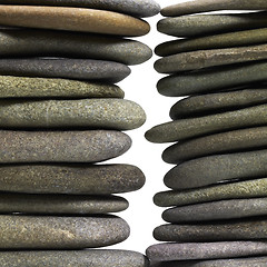 Image showing stacked flat pebbles