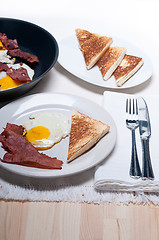 Image showing eggs bacon and toast bread