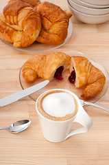 Image showing fresh croissant french brioche and coffee