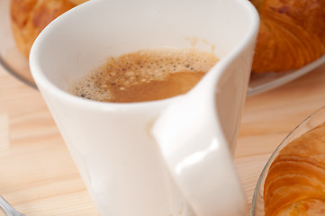 Image showing fresh croissant french brioche and coffee