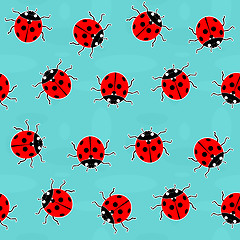 Image showing Ladybugs - old-fashioned pattern