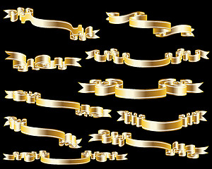 Image showing Set of golden ribbon