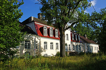 Image showing Manor behind trees