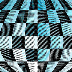 Image showing Black-blue-white checkered pattern