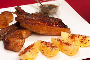 Image showing Grilled pork ribs