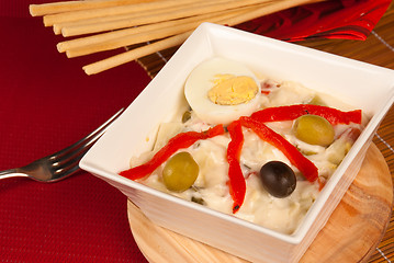 Image showing Russian salad tapa