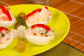 Image showing Filled egg tapa