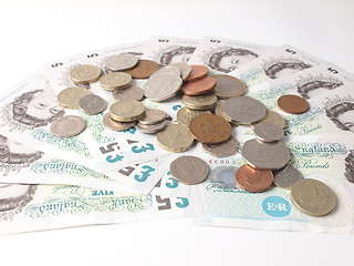 Image showing Pound note and coin